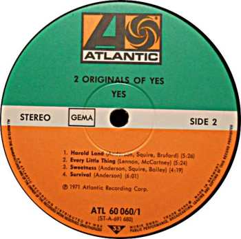 2LP Yes: 2 Originals Of Yes 649078