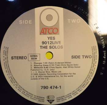 LP Yes: 9012Live • The Solos 656279