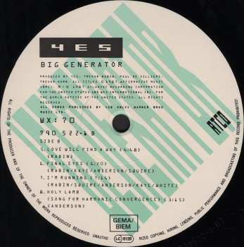 LP Yes: Big Generator 655684