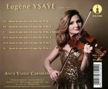 CD Anca Vasile Caraman: Six Sonatas For Solo Violin 647470