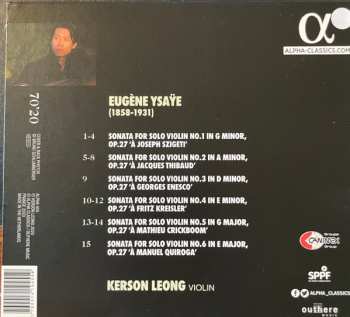 CD Eugene Ysaye: Six Sonatas For Solo Violin 647471