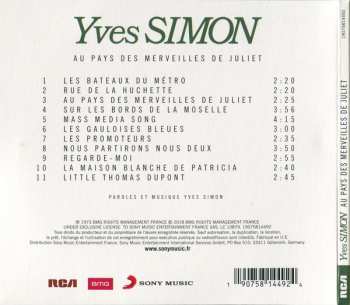 CD Yves Simon: Au Pays Des Merveilles De Juliet 180855