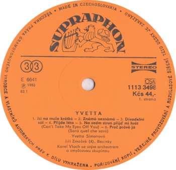 LP Yvetta Simonová: Yvetta 508579