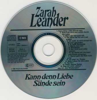 CD Zarah Leander: Kann Denn Liebe Sünde Sein 649194