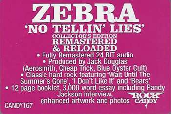 CD Zebra: No Tellin' Lies LTD 645325