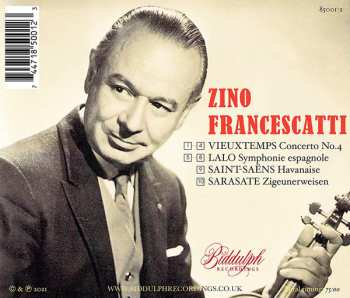 CD Zino Francescatti: Vieuxtemps Concerto No.4 • Lalo Symphonie Espagnole • Saint-Saëns Havanaise • Sarasate Zigeunerweisen 615177