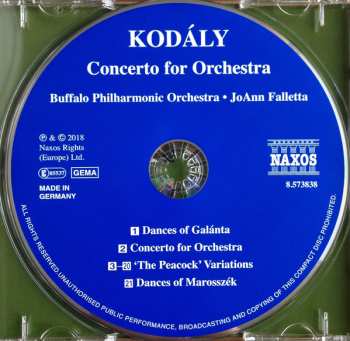 CD Zoltán Kodály: Concerto For Orchestra / Dances Of Galánta / Dances Of Marosszék / 'The Peacock' Variations 179255