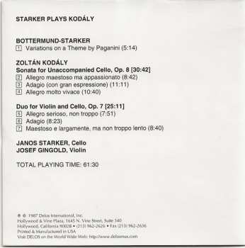 CD Janos Starker: Starker Plays Kodaly 310766