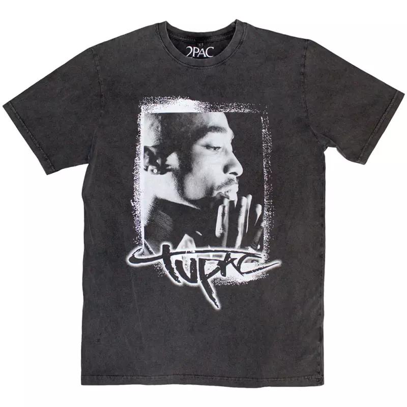 Tupac Unisex Stone Wash T-shirt: Spray Photo (x-large) XL